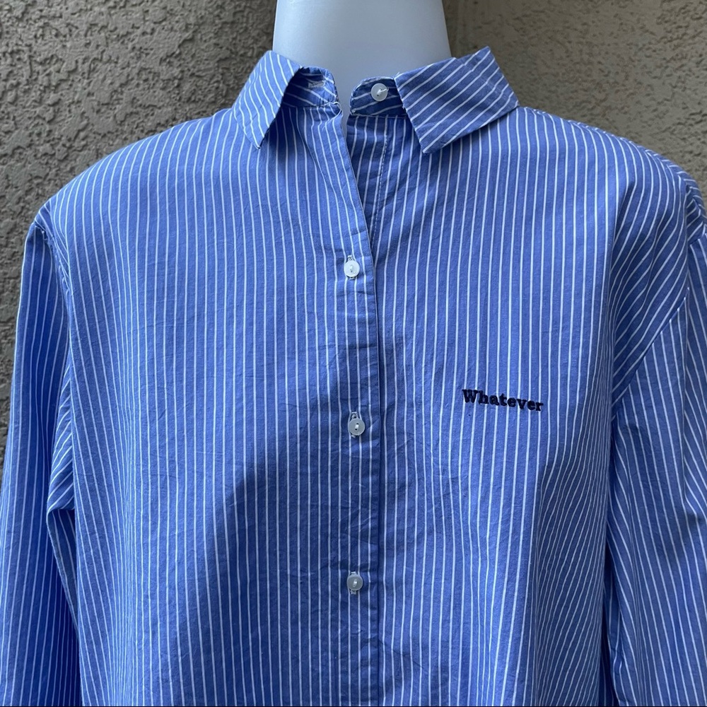 Blue/white striped Zara cotton top